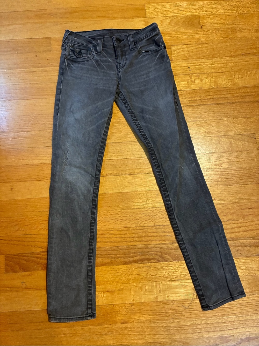 True Religion Brand Jeans Distressed Julie Denim Jeans Dark Wash Girl’s 14
